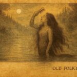 An artwork of the Lamia by a Basque river, Northern Spain folklore.