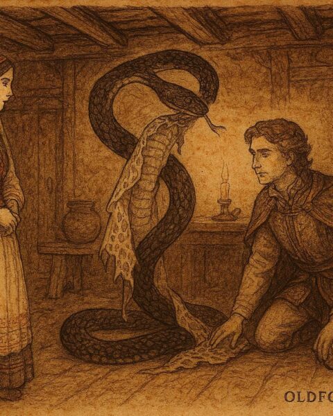 A Serbian folktale of bride witnessing serpent transform into man.