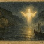 An illustration of St. Peter guiding fishermen at sea in Maltese folklore.