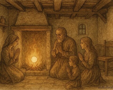 An illustration of the Eucharistic host remaining unharmed in fire in medieval Amsterdam home.