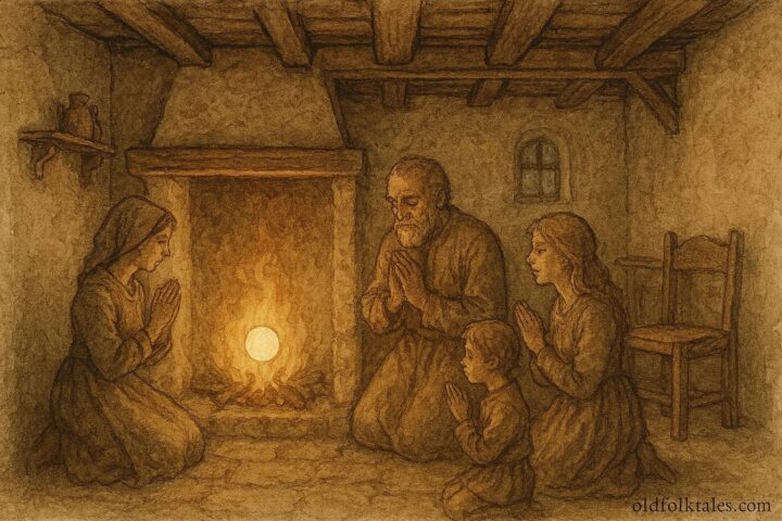 An illustration of the Eucharistic host remaining unharmed in fire in medieval Amsterdam home.