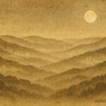 An artwork of misty Luxembourg valleys with unseen midnight choir, European folktale scene.